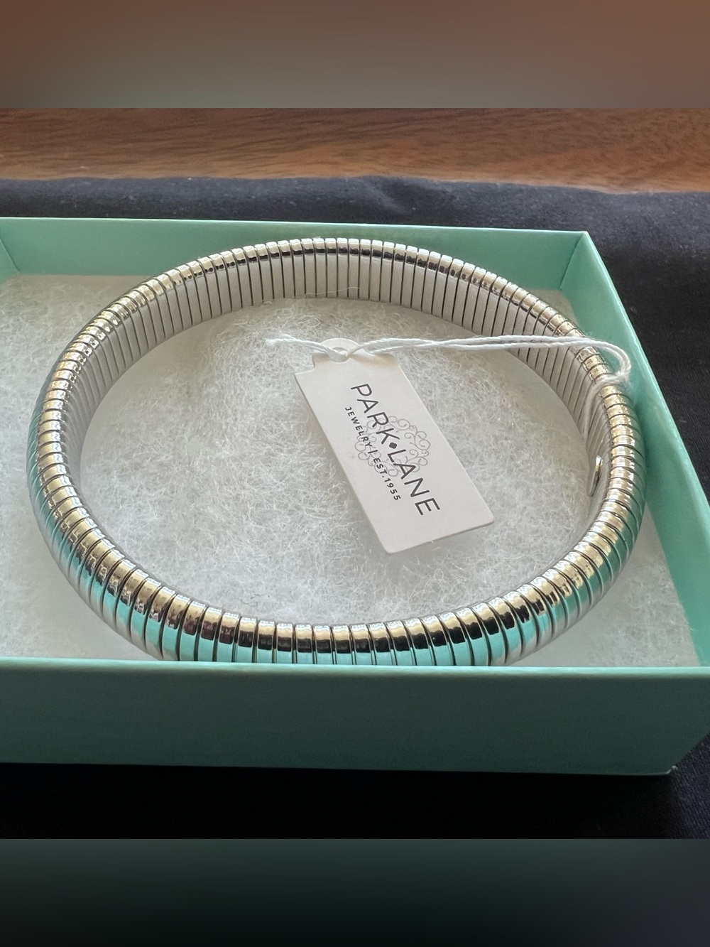 Park Lane Silver Ribbed Coil Bracelet